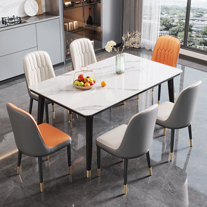 Juego de Mesa de Comedor Moderno para el Hogar, Mesa de Comedor Redonda de Mármol para 6 Personas, para Restaurante - Product Image 1