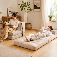 Sofá Cama Convertible Minimalista Moderno, Relleno de Esponja, Tapizado en Terciopelo, Respaldo Plegable, Funda Lavable, Ideal para Apartamentos o Huéspedes