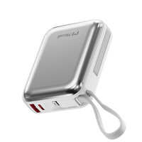 Batterie externe portable Miccell en gros 10000mAh avec câbles USB-C/L intégrés, charge rapide 45W et écran LED