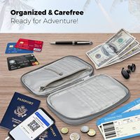 Organisateur de documents de voyage haut de gamme étui pour cartes de crédit portefeuille de passeport de voyage familial sac porte-passeport
