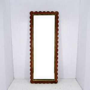 Scalloped <b>Full</b> <b>Length</b> Wall <b>Mirror</b> Brown Frame Decorative Floor and wall <b>Mirror</b> Modern Bedroom Entryway Dressing <b>Mirror</b> HomeDecor - Product Image 1