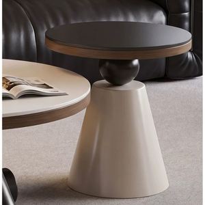 Set di Tavolini <span class=keywords><strong>da</strong></span> Caffè Rotondi Geometrici Minimalisti Italiani, Tavolo Centrale Moderno di Lusso per Soggiorno, Appartamenti di Piccole Dimensioni - Product Image 5