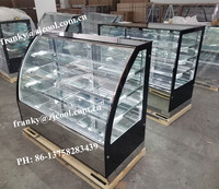 Vitrine réfrigérée commerciale, équipement de réfrigération, 1200 mm, deux étagères, vitrine à gâteaux en verre incurvé