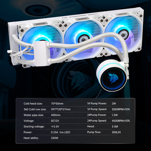 Système de refroidissement liquide pour CPU avec <span class=keywords><strong>radiateur</strong></span> de 360 mm, double pompe, roulement à fluide, ARGB, capacité thermique de 330 W, faible <span class=keywords><strong>bruit</strong></span>, haut <span class=keywords><strong>d</strong></span>ébit - Product Image 5