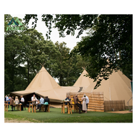 Tente pointue kaki d'extérieur, grande tente tipi, tente de fête imperméable