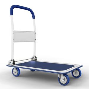 Chariot à main pliable à plate-forme à quatre roues avec capacités de support OEM 150kgs & 300kgs <span class=keywords><strong>Dolly</strong></span> Trailer Shopping Cart Wagon - Product Image 1
