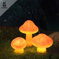 Lampes solaires LED en résine de fibre de verre en forme de champignon, étanches, pour la décoration de jardin et de paysage de villa