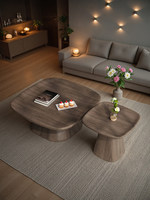 Ensemble de tables basses de style Wabi-Sabi vintage pour salon, usage domestique, en bois de noyer noir, design haut de gamme, minimaliste, créatif, pour petits espaces
