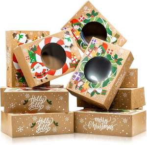 Bulk 12Pack Kraft <b>Christmas</b> Cookie Packaging Box Bakery <b>Christmas</b> Treat Candy Cookie <b>Boxes</b> for Gift Giving Food Packaging <b>Boxes</b> - Product Image 2