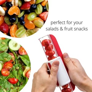 Cortador de Tomates, Uvas y Cerezas, Cortador Manual de Frutas y Verduras para Ensaladas, Herramienta de Cocina, Cortador Progresivo con Cierre - Product Image 5