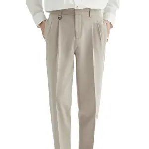 Grosir Logo Kustom Kualitas Tinggi Pria Twill Chino Cargo Baggy Sweatpants Slim Fit Celana Jogger