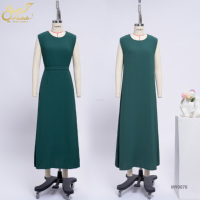 Abaya sans manches en polyester pour femme, longueur cheville, légère et respirante, style islamique arabe, tailles personnalisées