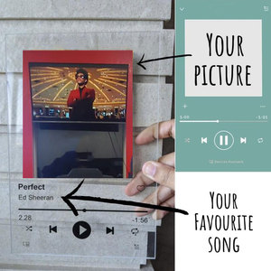 แผ่นอะคริลิคตั้งโต๊ะลายปกอัลบั้มเพลง ของขวัญส่วนตัว ฉลองครบรอบ งานศิลปะบนกระจก แผ่นเพลง <span class=keywords><strong>Spotify</strong></span> - Product Image 2