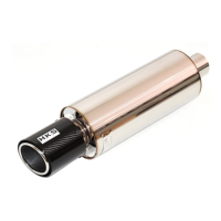 Tuyau d'échappement universel de voiture de silencieux de tambour d'échappement en fibre de carbone et d'acier inoxydable de haute qualité
