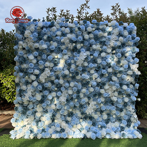 Mur de fleurs artificielles en <span class=keywords><strong>soie</strong></span> 3D blanc fait main pour les mariages en plein air, les anniversaires, les propositions, Pâques, prêt à l'emploi - Product Image 1