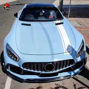 Lèvre avant Style P pour <span class=keywords><strong>Mercedes</strong></span> Benz Amg Gt <span class=keywords><strong>GTS</strong></span> 2015-2020 Matériau en fibre de carbone Bon ajustement Kit de carrosserie Pare-chocs avant Lip Facelift - Product Image 3