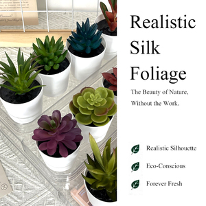 ミニPE人工多肉植物、環境に優しいプラスチック鉢植え、15cm、家の装飾用、人気の越境デスクトップバケツ、誕生日プレゼント - Product Image 3