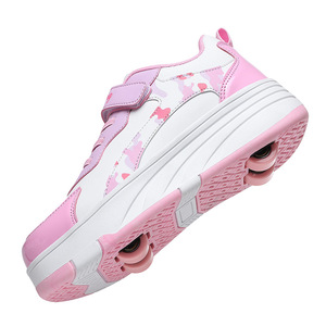 Helios Roller Skate Shoes Pink Platform Anti Slippery Double Row Wheels For Kids Teens Adults - Product Image 5