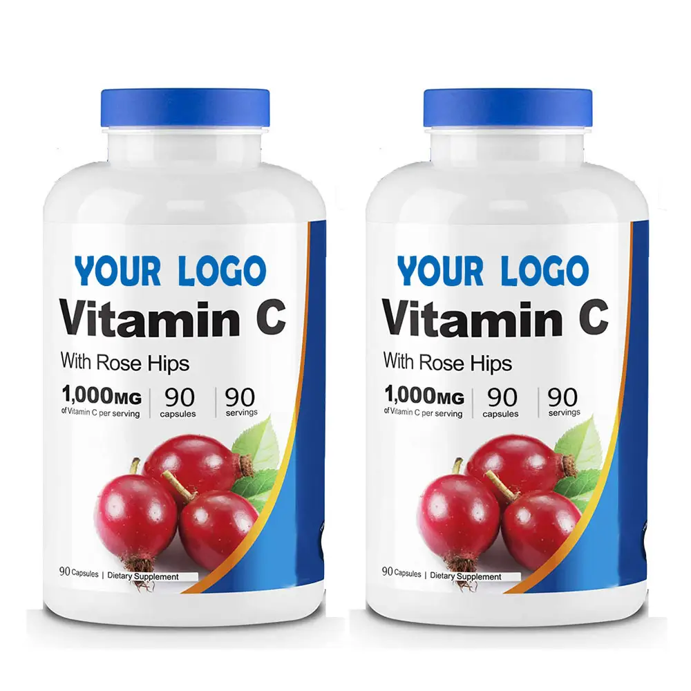 Vitamin C with Rose Hips 1025mg 90counts Immune Support Nutritional Vitamins Capsules