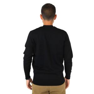 Cárdigan para Hombre, Negro, Manga Larga, Cuello en V, Botones al Frente, Estilo Casual - Product Image 3