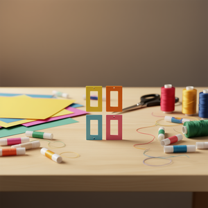 Accessorio rettangolare in legno ILAN 42x25mm 4 pezzi per lavori artigianali - Product Image 1