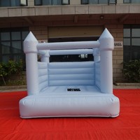 Château gonflable pastel 10x10 pieds pour enfants, qualité commerciale, château rebondissant blanc pour location de fête, anniversaire de bébé