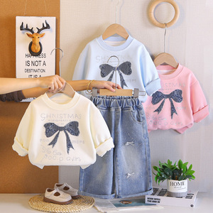 Tenue Tendance Printemps-Automne pour Filles 2026 – Nouvelle Robe en Coton à Manches Longues pour Bébé <span class=keywords><strong>Fille</strong></span> avec Grand Nœud – Tendance Enfants S - Product Image 1