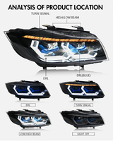 Accessoires automobiles SYA, phare pour BMW Série 3 E90/E91 09-12, feux avant, feux de jour, version halogène
