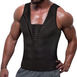 Débardeur de sudation <span class=keywords><strong>pour</strong></span> <span class=keywords><strong>homme</strong></span>, gilet de sauna, avec fermeture à crochets et œillets réglables à l'intérieur, gaine amincissante à compression avec fermeture éclair extérieure - Product Image 2