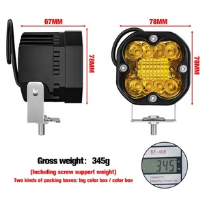 Phare de travail LED 3 pouces 66W 24V 12V pour 4x4, moto, tracteurs tout-terrain, feux de brouillard LED, projecteur blanc et jaune - Product Image 4