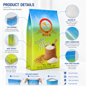 Sac de <span class=keywords><strong>riz</strong></span> Basmati en tissu transparent laminé, 100% nouveau matériau, vide, recyclé, 5kg <span class=keywords><strong>10kg</strong></span> 25kg 50kg, coloré - Product Image 2