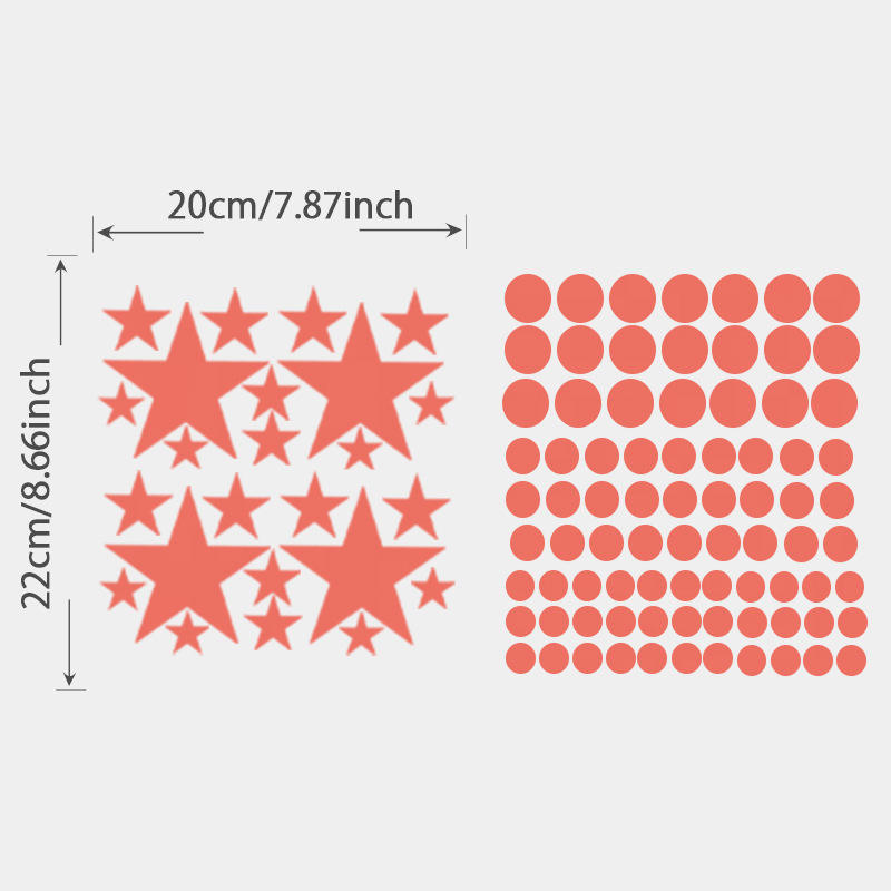 Rose taille 20cm étoiles et points