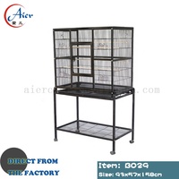 Cage à oiseaux suspendue en fer forgé écologique de haute qualité avec motif animal en treillis métallique et plateau en plastique pour volière