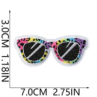 Patch brodé thermocollant style rétro américain, motifs léopard coloré et écaille de tortue lumineuse