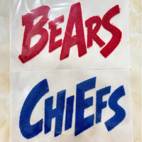 Patchs thermocollants personnalisés en chenille douce et moelleuse, grandes lettres d'équipe pour le jour du match de football, pour vêtements, vente en gros