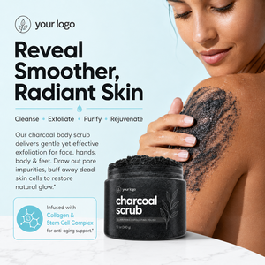 Exfoliante de Sal del Mar Muerto con Colágeno y Carbón Vegetal ODM OEM, Desintoxica los Poros, Suaviza la Textura Áspera, Mejora la Piel Opaca y Desigual - Product Image 2