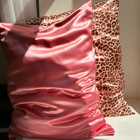 Vente en gros de taies d'oreiller en satin de soie avec fermeture éclair, taille Queen, avec logo personnalisé, 100% polyester, ensemble de taies d'oreiller en satin pur