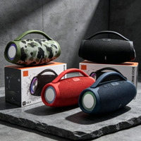 Mini Boombox 3 LED Handle Speaker Portabel Nirkabel Lampu LED RGB Tahan Air Kolom PC USB untuk Pemutar Musik Luar Ruangan Hadiah