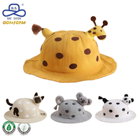 Sombrero de Pescador de Peluche con Diseño de Gato de Puntos Beige, Temática de Animales, Personalizado por Fábrica OEM, para Uso Diario Informal de Niños