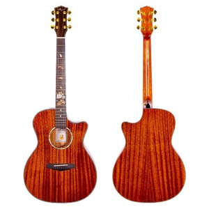 China Factory's High-End 41-Inch 6-<b>String</b> Mahogany Veneer Acoustic Guitar with Custom Logo Best Price High-End Accessory - Product Image 1