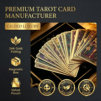 Cartas de Tarot Personalizadas de Alta Calidad con Impresión en Lámina Dorada, Guía y Caja Personalizada, Juego de Cartas de Tarot Divinatorias