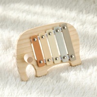 Montessori Wooden Elephant Xylophone Toy Baby Musical Instrument Glockenspiel Percussion Mallet Toddler Kids Education