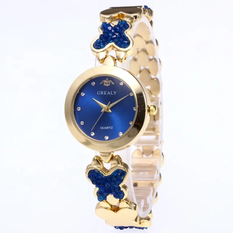 New TW251 Hot Selling Steel Diamond Inlay Butterfly Quartz Chain Watch For Women Casual Party Accessories
