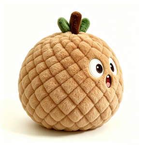 Customized Cute Round Fruit Character Plushie with Stem & Leaves, Food-Themed Gift for Kids/Fruit Lovers/Nursery Decor - Product Image 2