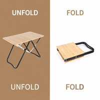 Table pliante en bambou avec plateau en alliage d'aluminium léger, ouverture rapide, bureau portable pour camping en plein air, camping sauvage, utilisation en stand de rue
