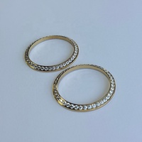 Ghiera per Orologio in Acciaio Inossidabile 316L Completamente Incastonata con Diamanti Rotondi Argentati, Adatta per Orologi Meccanici di Lusso MOD da 41mm