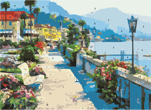 Juego de Pintura por Números sobre Lienzo 100% Algodón, Precio de Fábrica, Pintura de Paisajes - Product Image 3