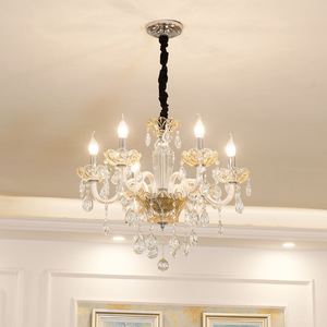 Lampadario di Lusso in Cristallo Dorato, Lampada <span class=keywords><strong>a</strong></span> <span class=keywords><strong>Sospensione</strong></span> Elegante in Vetro <span class=keywords><strong>per</strong></span> Arredamento Casa, Soggiorno, Sala <span class=keywords><strong>da</strong></span> Pranzo, <span class=keywords><strong>Camera</strong></span> <span class=keywords><strong>da</strong></span> <span class=keywords><strong>Letto</strong></span>, Bar - Product Image 3
