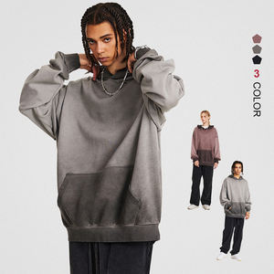 Heavyweight Unisex 380GSM Logotipo personalizado Imprimir Bordado Oversize Mens Wash Pullover Hoodie - Product Image 1