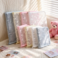 Lot de 10 classeurs à fermeture éclair en PVC avec nœuds en dentelle pour feuilles mobiles / Classeur à 6 anneaux avec bandes florales